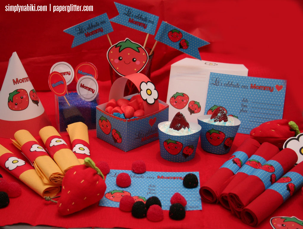 mother's day strawberry party kit